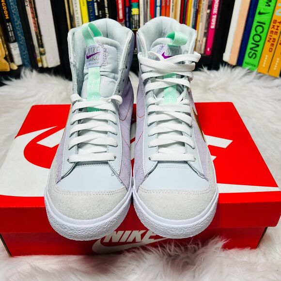 NIKE BLAZER MID 77 GRADE SCHOOL BARELY GRAPE COOPER METALLIC YOUTH - Picture 3 of 8